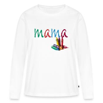 Mom - Chalk colorful - Women's Premium Organic Long Sleeve Shirt - white - Front - Julia (174cm)