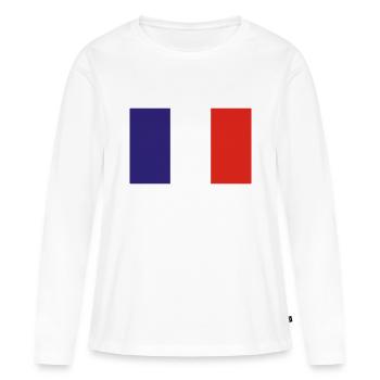 Frankreich - Frauen Premium Bio Langarmshirt - Weiß - Vorne - Julia (174cm)