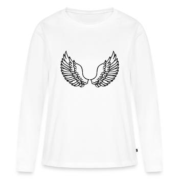 Les ailes - T-shirt manches longues Premium bio Femme - blanc - Devant - Julia (174cm)