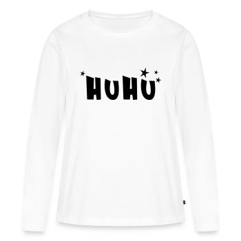 huhu - Frauen Premium Bio Langarmshirt - Weiß - Vorne - Julia (174cm)