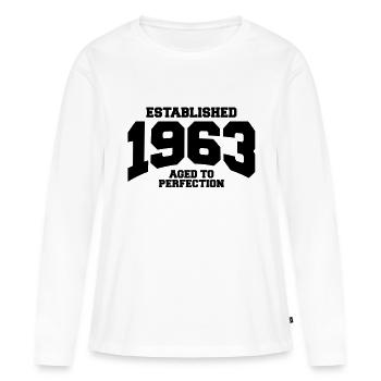 aged to perfection established 1963 (fr) - T-shirt manches longues Premium bio Femme - blanc - Devant - Julia (174cm)