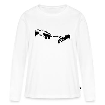 Main de la peinture chapelle sixtine - T-shirt manches longues Premium bio Femme - blanc - Devant - Julia (174cm)