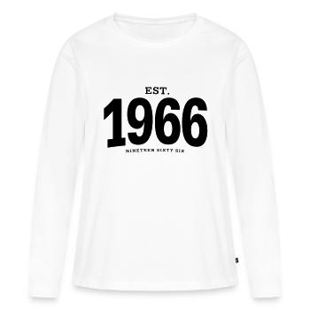 EST. 1966 Nineteen Sixty Six - Frauen Premium Bio Langarmshirt - Weiß - Vorne - Julia (174cm)