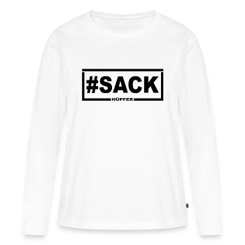 Sauter de sac - T-shirt manches longues Premium bio Femme - blanc - Devant - Julia (174cm)