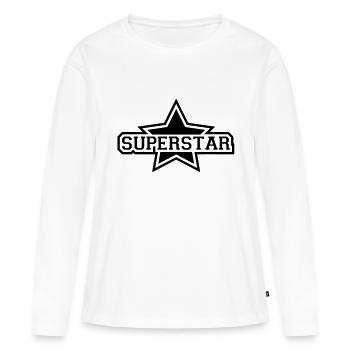 superstar_f1 - Frauen Premium Bio Langarmshirt - Weiß - Vorne - Julia (174cm)