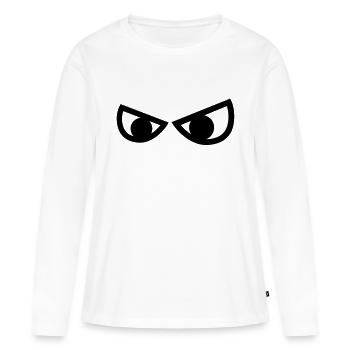Yeux - T-shirt manches longues Premium bio Femme - blanc - Devant - Julia (174cm)