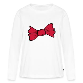 Schleife - Frauen Premium Bio Langarmshirt - Weiß - Vorne - Julia (174cm)