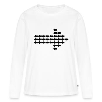 flèches - T-shirt manches longues Premium bio Femme - blanc - Devant - Julia (174cm)