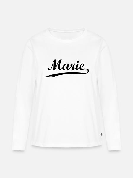 marie - Frauen Premium Bio Langarmshirt - Weiß