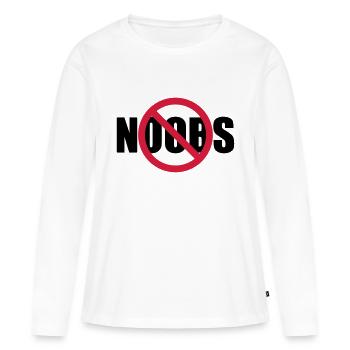Aucun signe de noobs interdit - T-shirt manches longues Premium bio Femme - blanc - Devant - Julia (174cm)