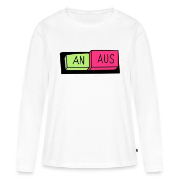 An / Aus Schalter - Frauen Premium Bio Langarmshirt - Weiß - Vorne - Julia (174cm)