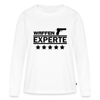waffen experte - Frauen Premium Bio Langarmshirt - Weiß - Vorne - Julia (174cm)