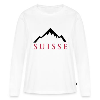 Swiss Alps - T-shirt manches longues Premium bio Femme - blanc - Devant - Julia (174cm)
