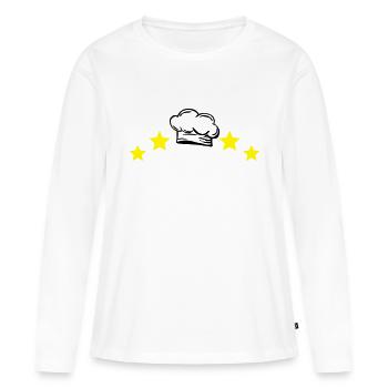 Quatre étoiles toque - T-shirt manches longues Premium bio Femme - blanc - Devant - Julia (174cm)