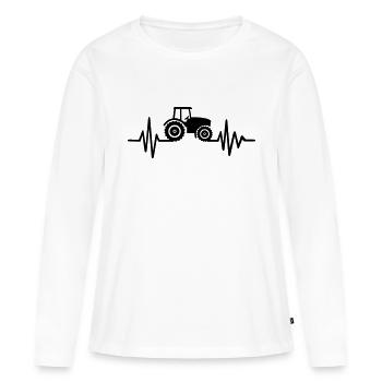 Traktor - Frauen Premium Bio Langarmshirt - Weiß - Vorne - Julia (174cm)