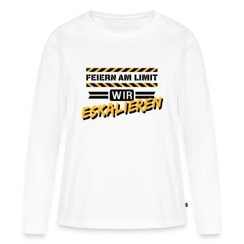 Feiern am Limit - Frauen Premium Bio Langarmshirt - Weiß - Vorne - Julia (174cm)