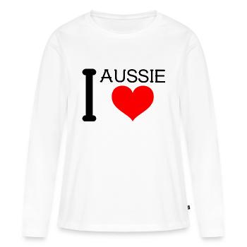 i heart Aussie - I love Aussie - T-shirt manches longues Premium bio Femme - blanc - Devant - Julia (174cm)