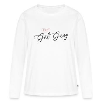 Crazy Girl Gang - Women's Premium Organic Long Sleeve Shirt - white - Front - Julia (174cm)
