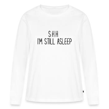 Ich schlafe noch - Frauen Premium Bio Langarmshirt - Weiß - Vorne - Julia (174cm)