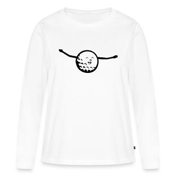 Golfeur heureux - T-shirt manches longues Premium bio Femme - blanc - Devant - Julia (174cm)