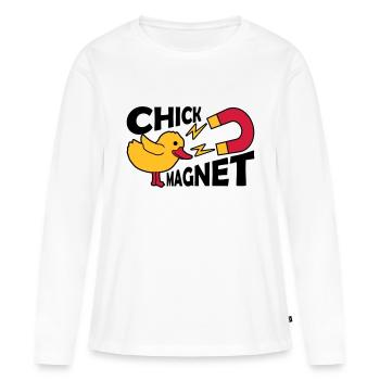 Casanova Chick Magnet Womanizer - T-shirt manches longues Premium bio Femme - blanc - Devant - Julia (174cm)