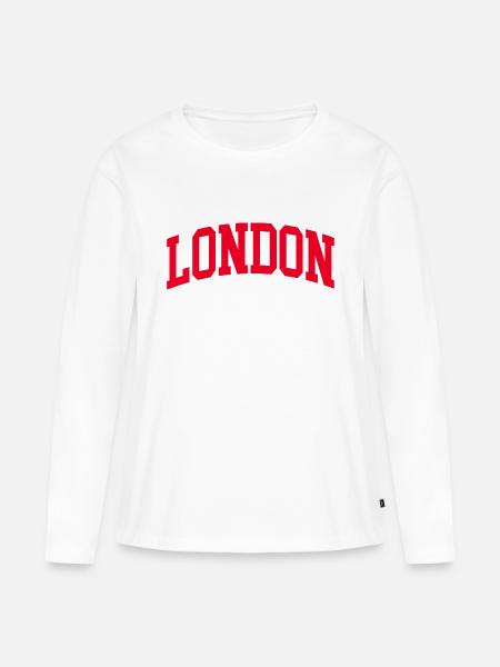 london - Frauen Premium Bio Langarmshirt - Weiß