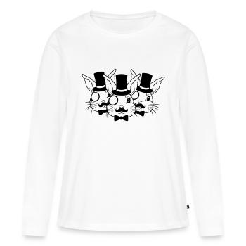 Équipe des amis Sir Hasen - T-shirt manches longues Premium bio Femme - blanc - Devant - Julia (174cm)