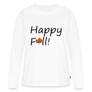 Bonne chute - T-shirt manches longues Premium bio Femme - blanc - Devant - Julia (174cm)