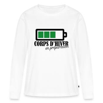 corps hiver - T-shirt manches longues Premium bio Femme - blanc - Devant - Julia (174cm)
