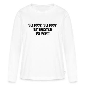 Football - T-shirt manches longues Premium bio Femme - blanc - Devant - Julia (174cm)
