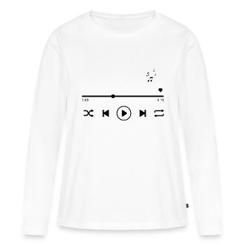 Morceau de musique personnalisé - T-shirt manches longues Premium bio Femme - blanc - Devant - Julia (174cm)