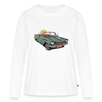 Voiture cabriolet française - T-shirt manches longues Premium bio Femme - blanc - Devant - Julia (174cm)