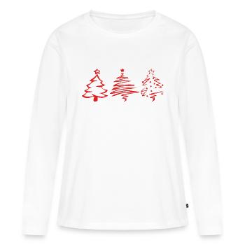 Weihnachtsbaum - Frauen Premium Bio Langarmshirt - Weiß - Vorne - Julia (174cm)