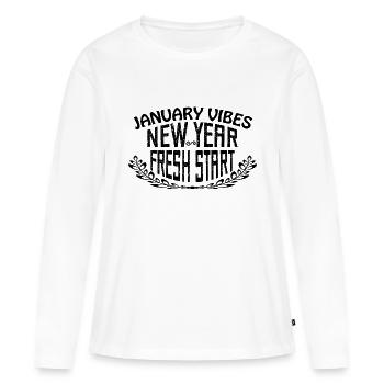 January Vibes New Year Fresh Start - Women's Premium Organic Long Sleeve Shirt - white - Front - Julia (174cm)