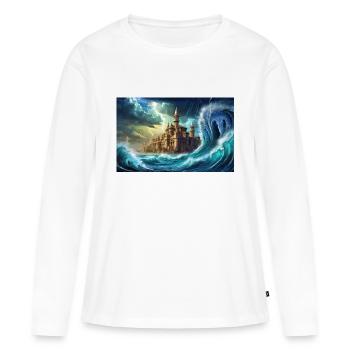 gruselige mythische Orte – Der Untergang von Atlantis - Frauen Premium Bio Langarmshirt - Weiß - Vorne - Julia (174cm)