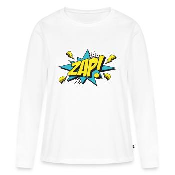 ZAP-Comic-Design - Frauen Premium Bio Langarmshirt - Weiß - Vorne - Julia (174cm)