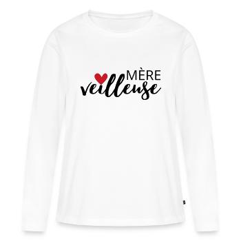 Mère veilleuse cadeau parfait pour Maman - T-shirt manches longues Premium bio Femme - blanc - Devant - Julia (174cm)