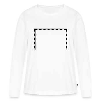 Handball Tor Neu - Frauen Premium Bio Langarmshirt - Weiß - Vorne - Julia (174cm)