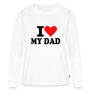 Dad - Père - T-shirt manches longues Premium bio Femme - blanc - Devant - Julia (174cm)