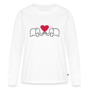elefant - Frauen Premium Bio Langarmshirt - Weiß - Vorne - Julia (174cm)
