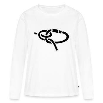 Karabiner - Frauen Premium Bio Langarmshirt - Weiß - Vorne - Julia (174cm)