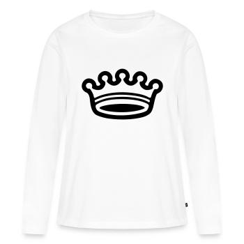 Couronne (couronne) 03.0 - T-shirt manches longues Premium bio Femme - blanc - Devant - Julia (174cm)
