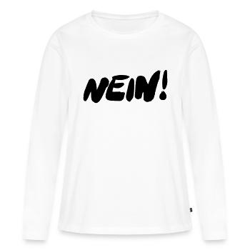 NEIN! - Frauen Premium Bio Langarmshirt - Weiß - Vorne - Julia (174cm)