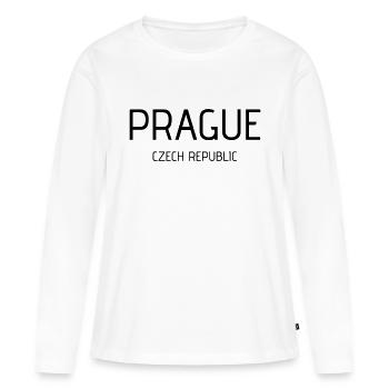 prague - T-shirt manches longues Premium bio Femme - blanc - Devant - Julia (174cm)