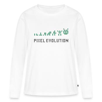 Pixel Evolution - T-shirt manches longues Premium bio Femme - blanc - Devant - Julia (174cm)