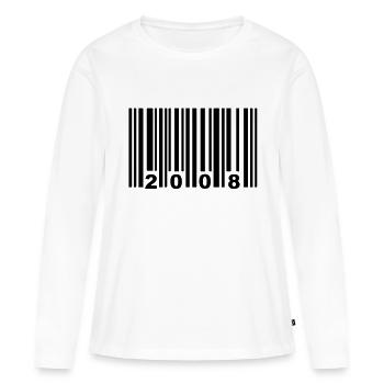 2008 - Frauen Premium Bio Langarmshirt - Weiß - Vorne - Julia (174cm)