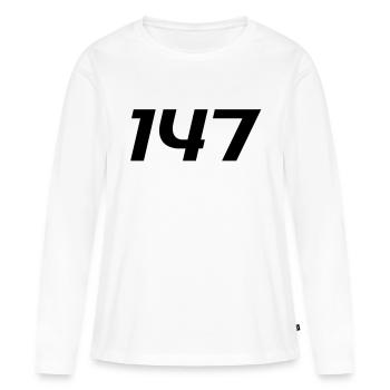 BILLARD - 147 la pause maximale - T-shirt manches longues Premium bio Femme - blanc - Devant - Julia (174cm)