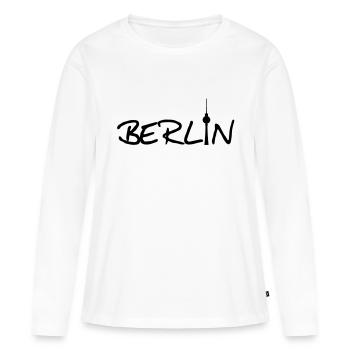 Berlin (mit Fernsehturm) - T-shirt manches longues Premium bio Femme - blanc - Devant - Julia (174cm)