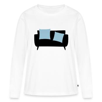 Canapé-lit et oreillers - T-shirt manches longues Premium bio Femme - blanc - Devant - Julia (174cm)