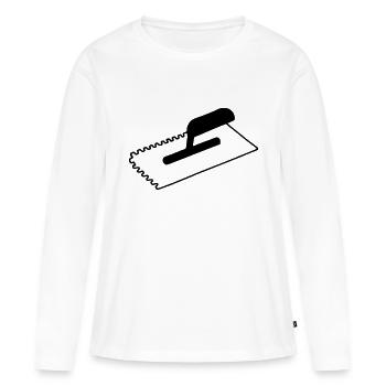 Glättekelle - Kelle - Frauen Premium Bio Langarmshirt - Weiß - Vorne - Julia (174cm)